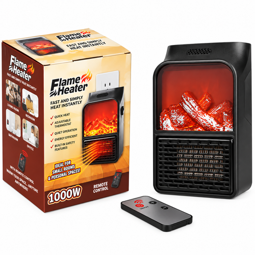 هیتر برقی پریزی Flame Heater اورجینال ۱۰۰۰ وات طرح شومینه
